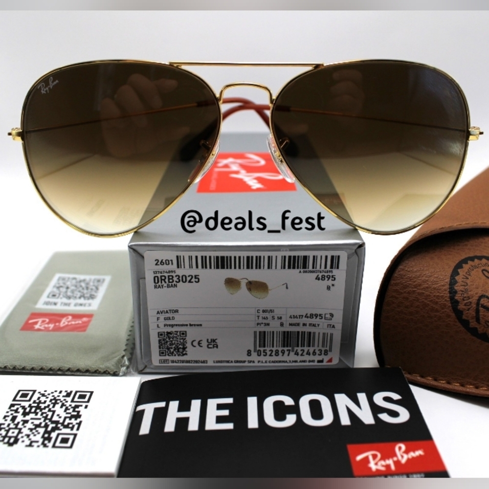 Model Display RayBan Aviator RB3025 Gradient Brown